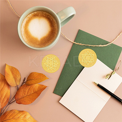 Plastic Self Adhesive Gold Foil Embossed Stickers DIY-WH0211-290-1