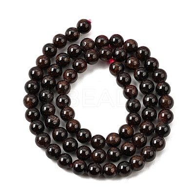 Natural Garnet Gemstone Bead Strands X-G-R263-6mm-1