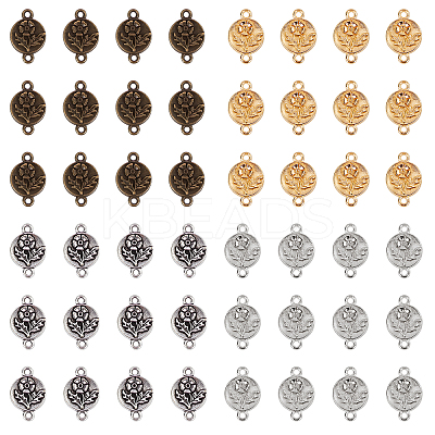 120Pcs 4 Colors Tibetan Style Alloy Links Connectors PALLOY-CA0001-97-RS-1