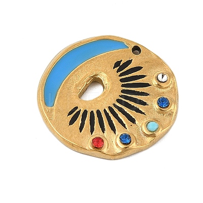 304 Stainless Steel Enamel Pendants STAS-E547-02G-02-1