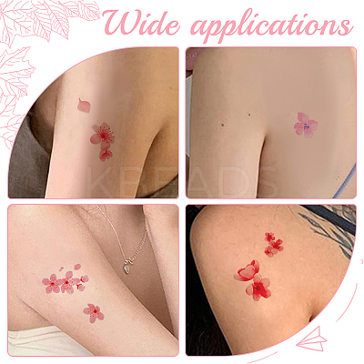 Flower Pattern Removable Temporary Water Proof Tattoos Paper Stickers AJEW-WH0413-03B-1