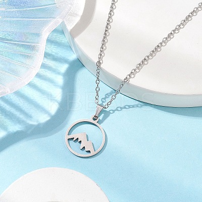 Non-Tarnish 201 Stainless Steel Pendnat Necklaces NJEW-JN04764-02-1
