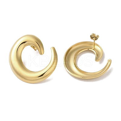 Left and Right Vortex 304 Stainless Steel Stud Earrings for Women EJEW-I303-01G-1