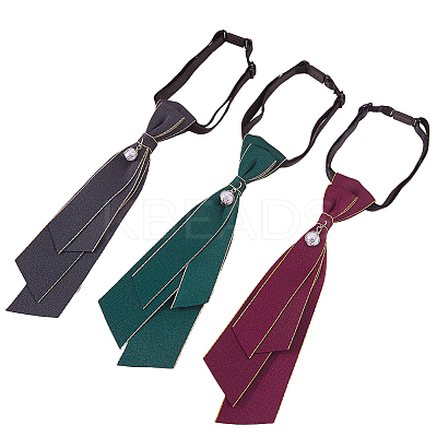 3Pcs 3 Colors Adjustable Polyester Necktie AJEW-CY0001-43-1