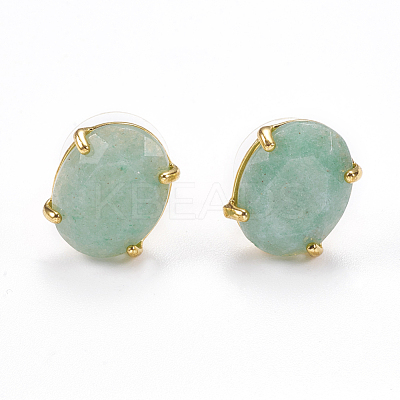 Natural & Synthetic Gemstone Stud Earrings EJEW-L196-04-1