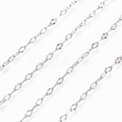 Non-Tarnish 304 Stainless Steel Textured Cable Chains CHS-D004-02P-1