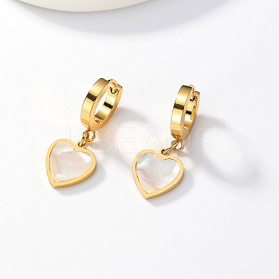 Vintage 201 Stainless Steel Heart Hoop Earrings JU3003-1