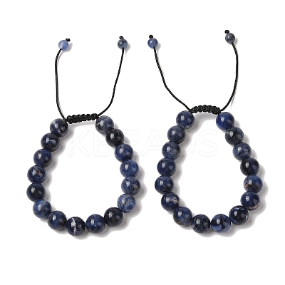 10mm Round Natural Sodalite Braided Bead Bracelets BJEW-C067-01C-03-1
