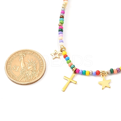 Glass Seed Beaded Necklaces NJEW-JN03723-1