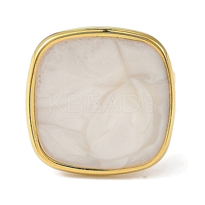 304 Stainless Steel Enamel Open Cuff Rings for Women RJEW-F166-23G-01-1