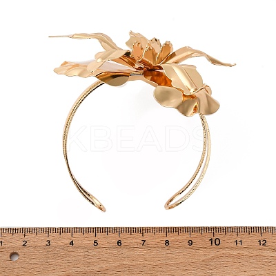 Alloy & Iron Cuff Bangles for Women BJEW-F501-01C-KCG-1