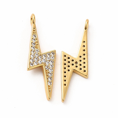 Rack Plating Brass Micro Pave Cubic Zirconia Pendants KK-K165-18G-1