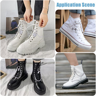 8Pcs 4 Style Alloy Boot Strap Chains HJEW-CA00037-1