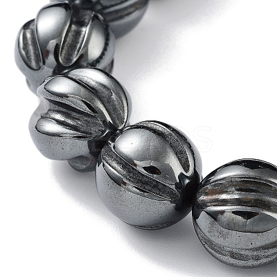 Non-Magnetic Synthetic Hematite Beaded Stretch Bracelets BJEW-H589-01B-1