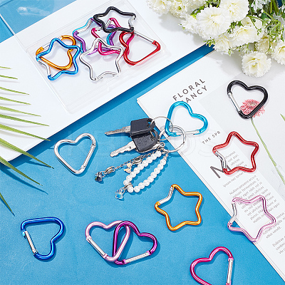 18Pcs 18 Styles Aluminum Alloy Rock Climbing Carabiners AJEW-AN0007-15-1