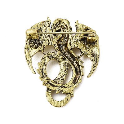 Retro Antique Golden Animal Alloy Brooches for Backpack Clothes LS-JEWB-S040-02A-AG-1