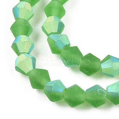 Imitate Austrian Crystal Bicone Frosted Glass Beads Strands GLAA-F029-TM3mm-A03-1