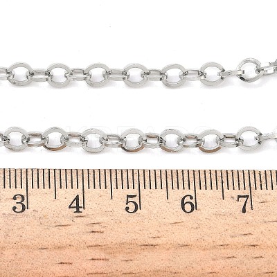 304 Stainless Steel Rolo Chain Necklaces NJEW-Z102-01P-1