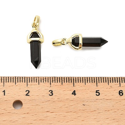 Natural Obsidian Double Terminal Pointed Pendant G-H097-01G-07-1