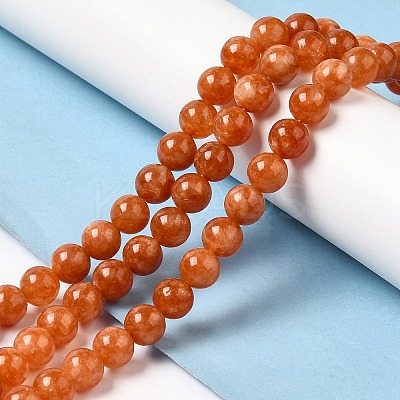 Natural Dyed White Jade Beads Strands G-M402-C03-08-1