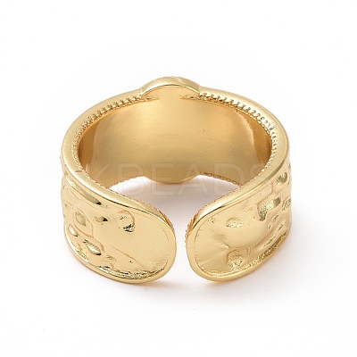 Enamel Evil Eye Open Cuff Ring RJEW-P032-42G-1