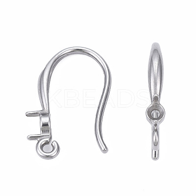 316 Surgical Stainless Steel Hook with Rhinestone Settings and Horizontal Loop STAS-N092-134P-1
