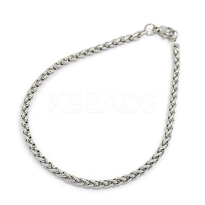 1Pc 304 Stainless Steel Wheat Chain Bracelets BJEW-DJ0001-83-1