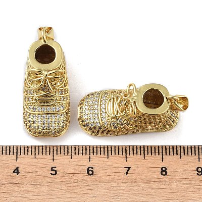 Rack Plating Brass Micro Pave Cubic Zirconia Pendants KK-K341-50G-1