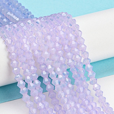 Baking Paint Transparent Glass Beads Strands DGLA-F029-J4mm-07-1