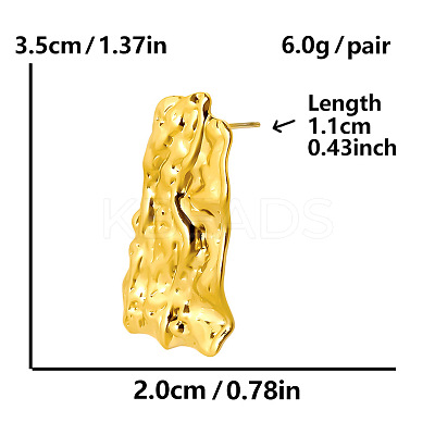 304 Stainless Steel Unique Textured Stud Earrings Women's Jewelry CV5895-2-1