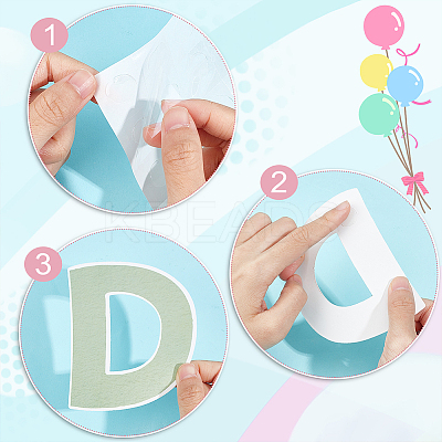 Bohemia Paper Letter Number Decorative Stickers DIY-WH0349-127-1