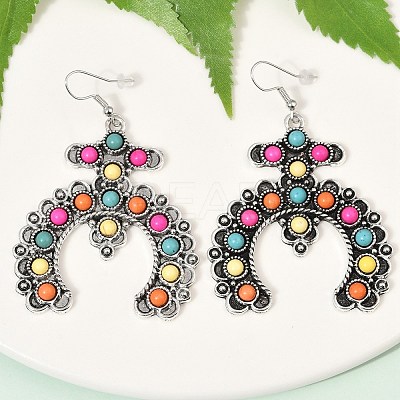 Alloy Synthetic Turquoise Dangle Earrings for Women EJEW-U053-10AS-01-1