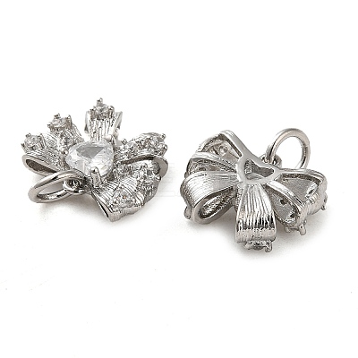 Brass with Glass Rhinestone Charms KK-H455-17P-1