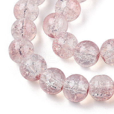 Transparent Crackle Baking Paint Glass Beads Strands DGLA-T003-01A-13-1