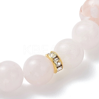 Natural Gemstone & Lampwork Beads Stretch Bracelets for Women BJEW-JB13317-1