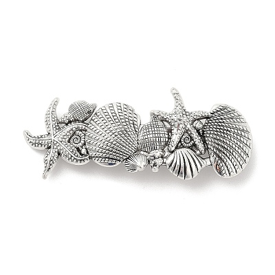 Shell Starfish & Moon Phases Alloy Hair Barrettes PHAR-H071-01AS-A-1
