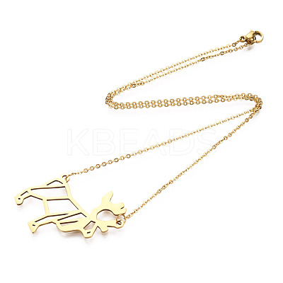 201 Stainless Steel Pendant Necklaces NJEW-T009-JN092-2-40-1