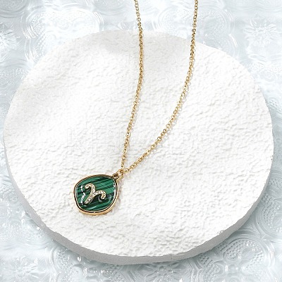 304 Stainless Steel Micro Pave Cubic Zirconia constellation Pendant Necklaces NJEW-R021-01G-01-1