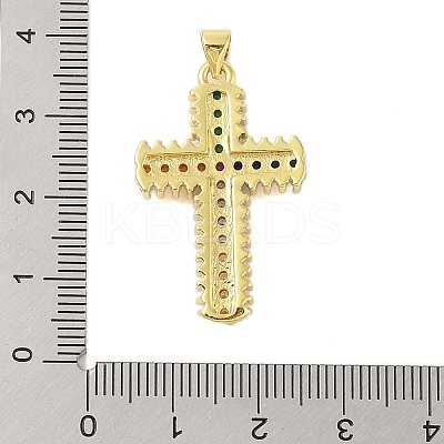Rack Plating Brass Micro Pave Cubic Zirconia Pendants KK-S380-39C-G-1