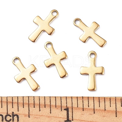 Ion Plating(IP) 304 Stainless Steel Tiny Cross Charms LS-STAS-E104-34G-1