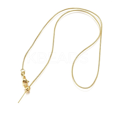1MM Brass Round Snake Chain Adjustable Slider Necklaces X-NJEW-M108-29G-1