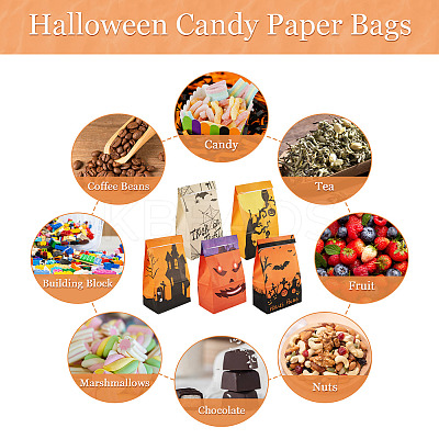 20Pcs 5 Styles Halloween Candy Paper Bags ABAG-TA0001-39-1