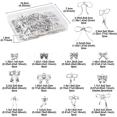 80Pcs 16 Styles Tibetan Style Alloy Pendants TIBEP-FS0001-31-1