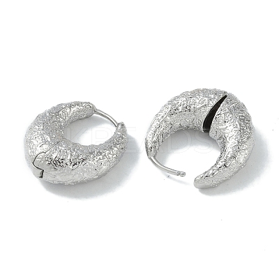 Texture Rings Brass Hoop Earrings for Women EJEW-H006-06C-P-1