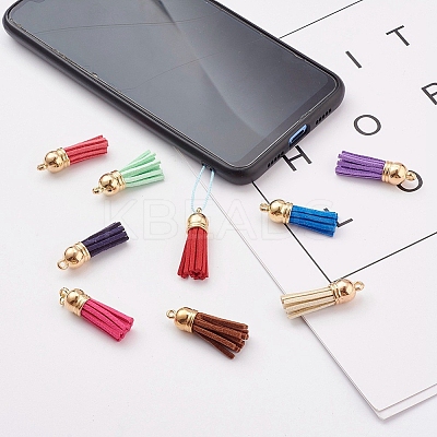 60Pcs 30 Colors Faux Suede Tassel Pendant Decorations FIND-YW0001-13LG-1