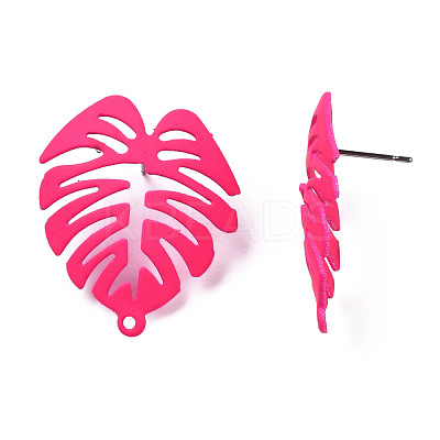 Spray Painted Iron Stud Earring Findings IFIN-N008-019-B01-1