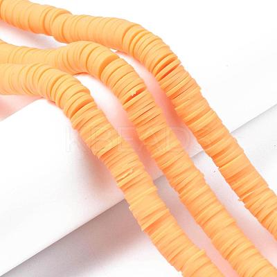 Flat Round Handmade Polymer Clay Beads CLAY-R067-10mm-15-1