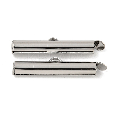 Brass Slide On End Clasp Tubes KK-N254-119P-04-1
