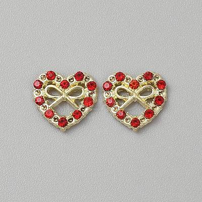Heart with Bowknot Alloy Glass Cabochons LS-MRMJ-WH0202-012C-G-1