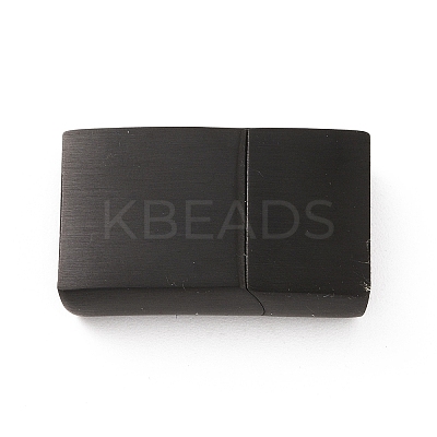 Ion Plating(IP) 304 Stainless Steel Rectangle Magnetic Clasps with Glue-in Ends STAS-E089-42B-A-1